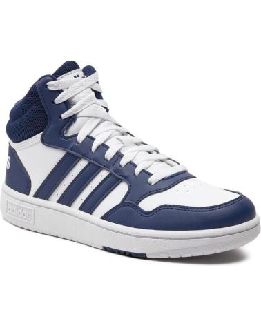 Woman and boy Trainers ADIDAS IG3717 HOOPS 3 0 MID K  FTWWHT-DKBLUE-DKBLUE
