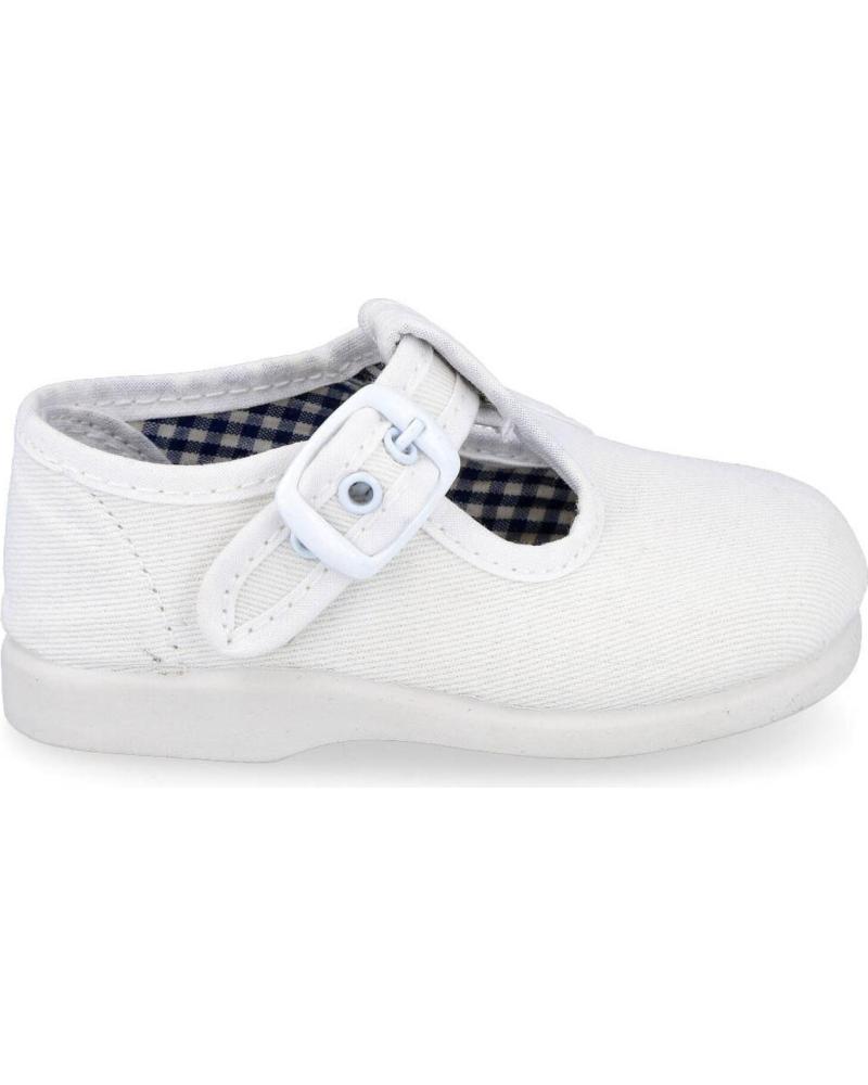 Zapatos ANDREA RUIZ  de Niño 952 PEPITOS LONA NIÑO  BLANCO