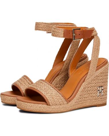 Sandalen für Damen TOMMY HILFIGER SANDALIAS ETH ROPE HIGH WEDGE SANDAL BEIGE
