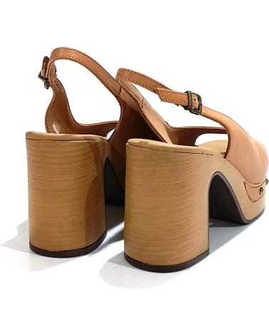 Sandalias de Mujer WEEKEND BY PEDRO MIRALLES SANDALIA CASUAL DE PIEL CON TACON Y PLATAFORMA CARAMELO