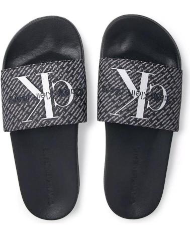 CALVIN KLEIN CHANCLAS SLIDE AOP NEGRO