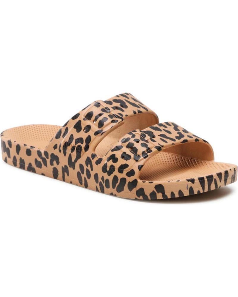 Sandales FREEDOM MOSES  pour Femme CHANCLAS ANIMAL PRINT PARA MUJER MOSES LEO  CAMEL