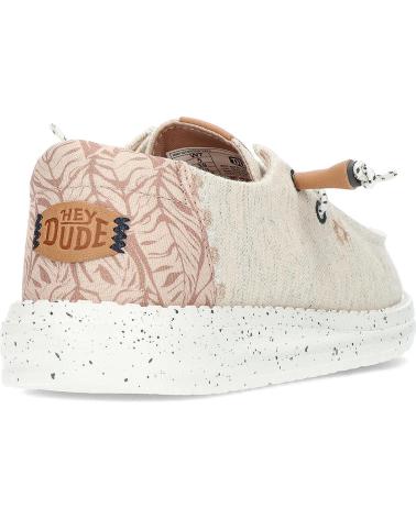Chaussures HEY DUDE  pour Femme MOCASINES DUDE WENDY HEATHERED SLUB TROPICAL 40753  WHITE