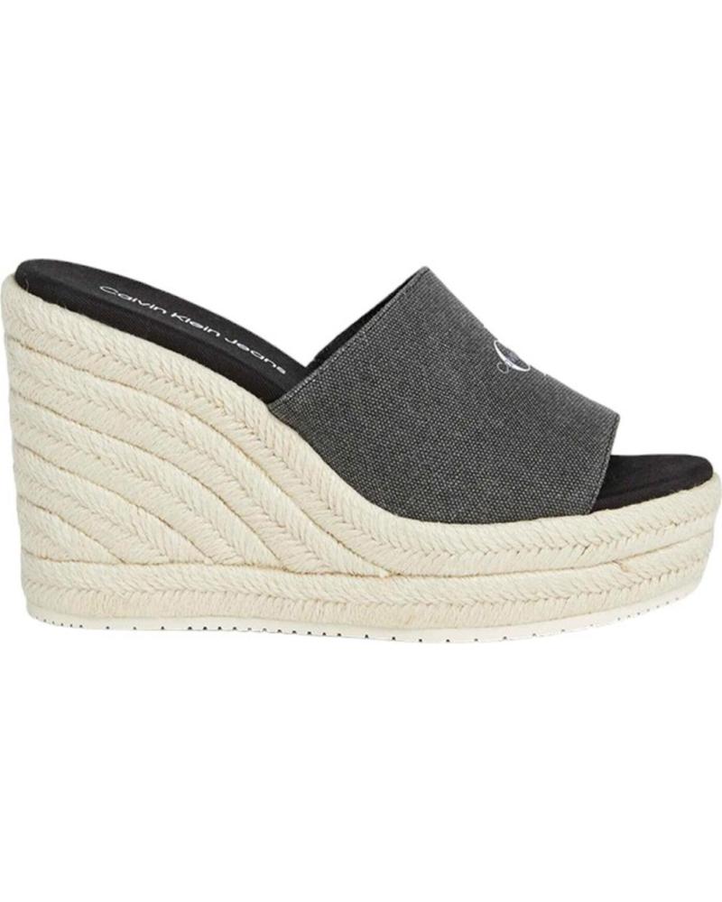 Sandálias CALVIN KLEIN  de Mulher SANDALIA SLIDE WEDGE ROPE SANDAL ML BTW  NEGRO