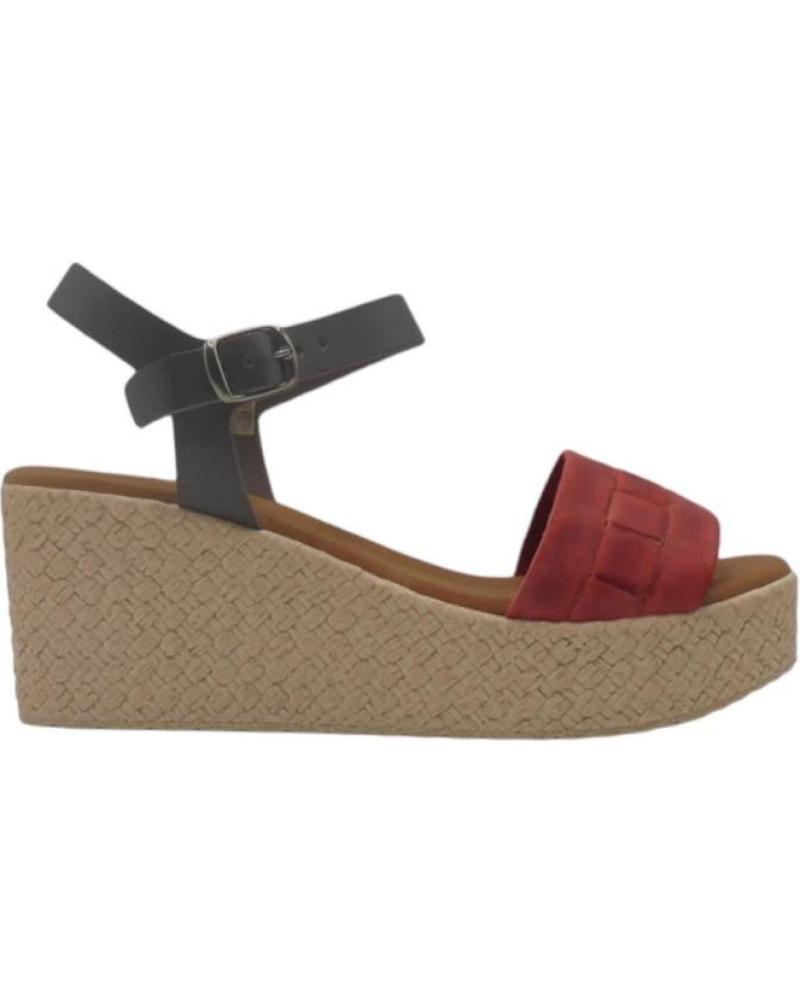 Sandálias BARBU2  de Mulher XQSI SANDALIA CUNA PLATAFORMA PIEL PLANTA PIEL MARRON  ROJO