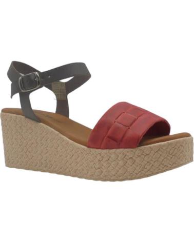 Sandálias BARBU2  de Mulher XQSI SANDALIA CUNA PLATAFORMA PIEL PLANTA PIEL MARRON  ROJO