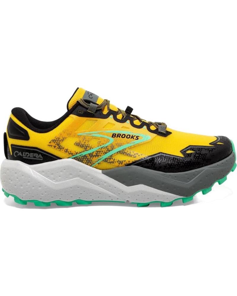 Woman and Man and boy Trainers BROOKS 1104151D741 CALDERA 7  LEMON CHROME-BLACK-SPRINGBUD