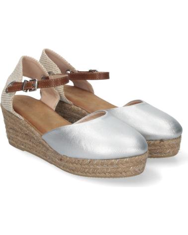 Sandalias PUNTOSALAO  de Mujer ALPARGATAS PLATEADAS DE CUNA EN YUTE COMODA MUJER A-3005  VARIOS COLORES