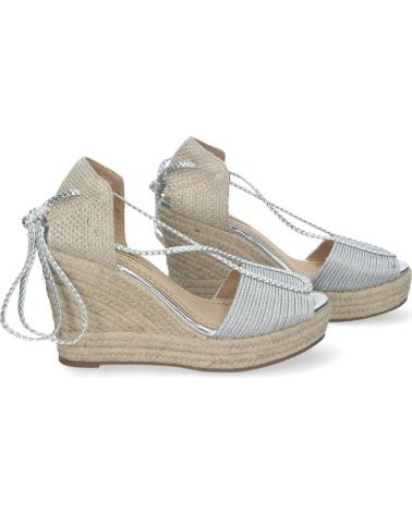 Sandalias PUNTOSALAO  de Mujer SANDALIAS DE CUNA PLATEADAS EN YUTE CIERRE DE LAZOS MUJER M4  VARIOS COLORES
