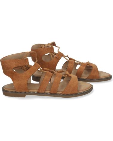 Sandalias PUNTOSALAO  de Mujer SANDALIAS PLANAS COMODAS ELEGANTES CIERRE CON CORDONES PARA  MARRóN