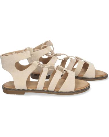 Sandalias PUNTOSALAO  de Mujer SANDALIAS PLANAS COMODAS ELEGANTES CIERRE CON CORDONES PARA  BEIGE