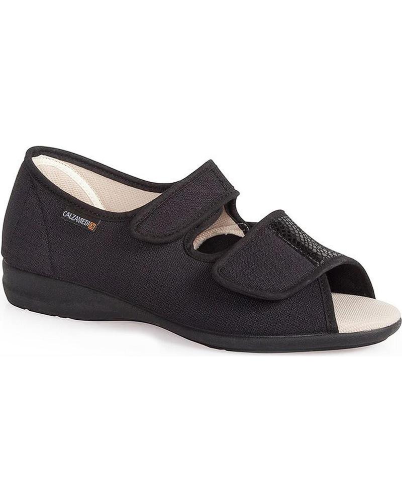 Sandalias CALZAMEDI  de Mujer SANDALIA 3084 ANCHO ESPECIAL  NEGRO