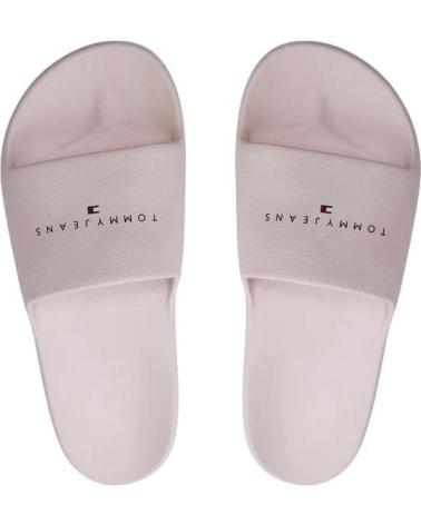 Chanclas TOMMY HILFIGER  de Mujer TJW PRINTED PU POOL SLIDE  BEIGE