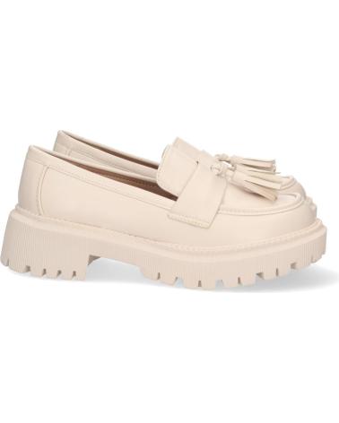 Woman Mocasines LETS SECRET MOCASN DE MUJER CMODO CON SUELA DENTADA ANTIFAZ CON BORLAS S  BEIGE