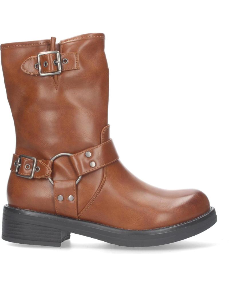 Botines LETS SECRET  de Mujer BOTINES MOTEROS DE DISEO LISO CON TACN BAJO ADORNO AL TONO E  NARANJA