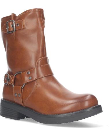 Botines LETS SECRET  de Mujer BOTINES MOTEROS DE DISEO LISO CON TACN BAJO ADORNO AL TONO E  NARANJA