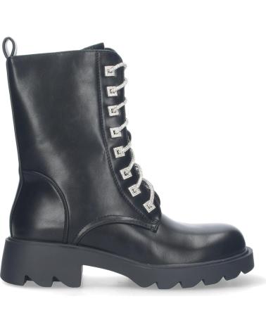 Botines LETS SECRET  de Mujer BOTN PARA MUJER CMODAS SUELA DENTADA CORDONERAS BRILLANTES D  NEGRO