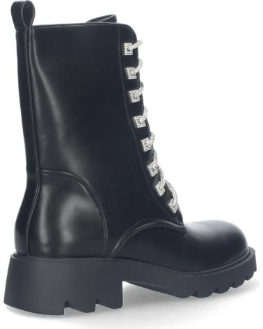 Botines LETS SECRET  de Mujer BOTN PARA MUJER CMODAS SUELA DENTADA CORDONERAS BRILLANTES D  NEGRO