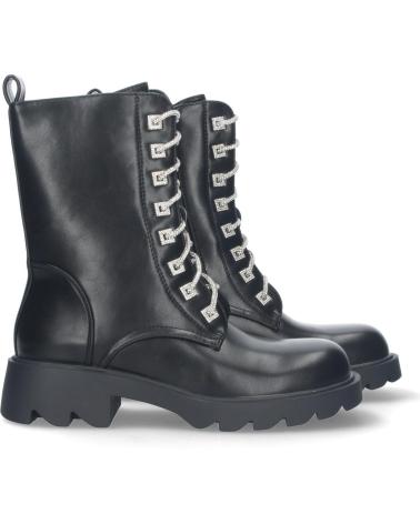 Botines LETS SECRET  de Mujer BOTN PARA MUJER CMODAS SUELA DENTADA CORDONERAS BRILLANTES D  NEGRO