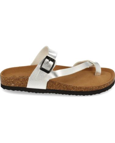 Woman Sandals LETS SECRET CHANCLAS COLOR PLATA SANDALIAS PLANAS M-15-PLATA  PLATEADO