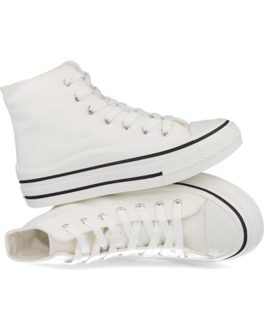 Zapatillas deporte LETS SECRET  de Mujer BOTAS TIPO TENIS BOTAS AL ESTILO CONVERS ZAPATILLAS TIPO BOT  BLANCO