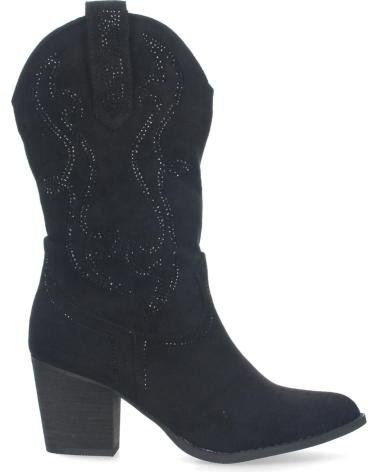 Botas LETS SECRET  de Mujer BOTA CAMPERA CON DISEO DE PIEDRAS BRILLANTES EN LA CAA ESTIL  NEGRO