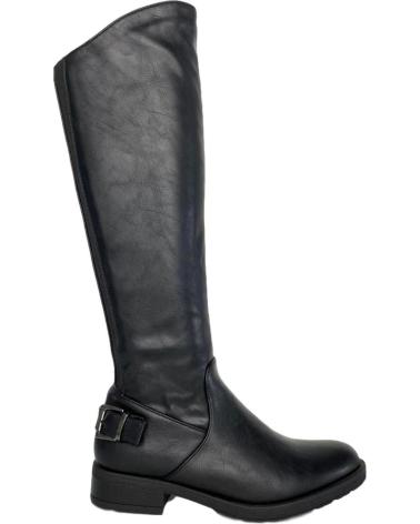 Botas LETS SECRET  de Mujer BOTA PLANA ALTA DE MUJER CON ELSTICO EN GEMELO HEBILLA Y CIE  NEGRO