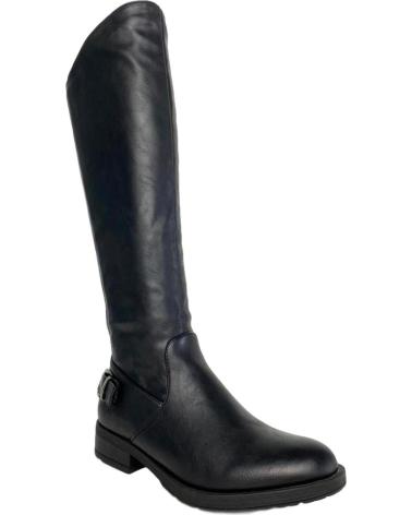 Botas LETS SECRET  de Mujer BOTA PLANA ALTA DE MUJER CON ELSTICO EN GEMELO HEBILLA Y CIE  NEGRO