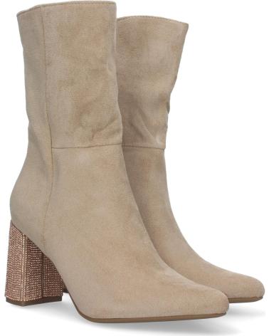 Botines LETS SECRET  de Mujer BOTN PARA MUJER DE TACN DECORADO CON STRASS DE PUNTA FINA Y  BEIGE