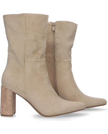 Botines LETS SECRET  de Mujer BOTN PARA MUJER DE TACN DECORADO CON STRASS DE PUNTA FINA Y  BEIGE