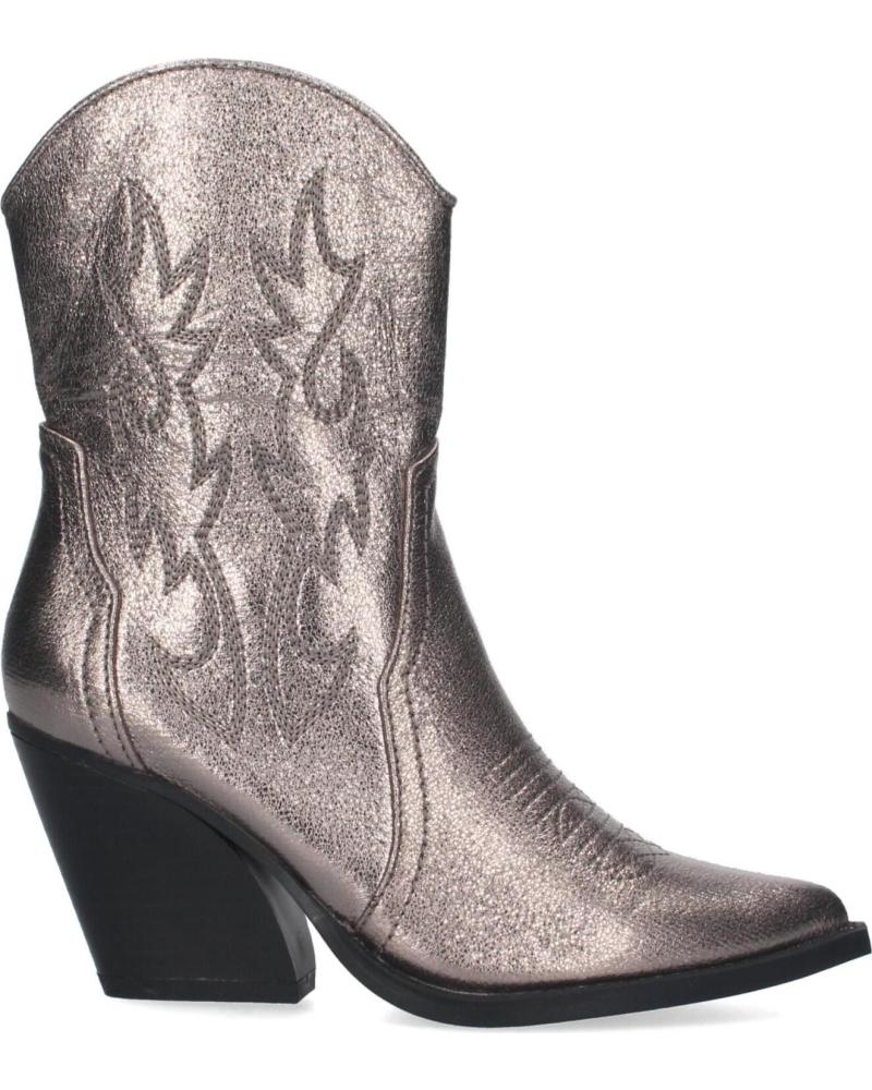Botines LETS SECRET  de Mujer BOTN CAMPERA CON TACN COMODAS DISEO CON BORDADO EN CAA Y EMP  GRIS