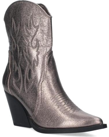 Botines LETS SECRET  de Mujer BOTN CAMPERA CON TACN COMODAS DISEO CON BORDADO EN CAA Y EMP  GRIS