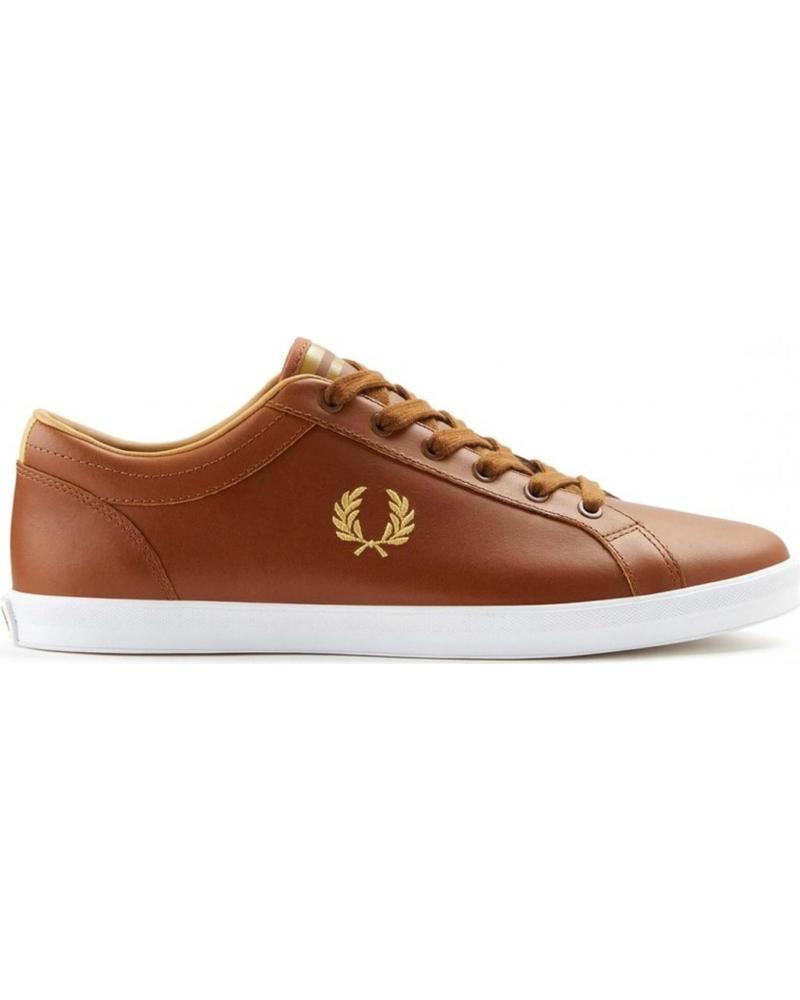 Chaussures FRED PERRY  pour Homme B4330 C55 BASELINE LEATHER  TAN-CHAMPAGNE
