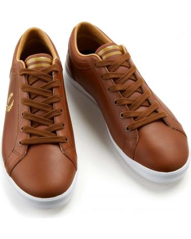Chaussures FRED PERRY  pour Homme B4330 C55 BASELINE LEATHER  TAN-CHAMPAGNE