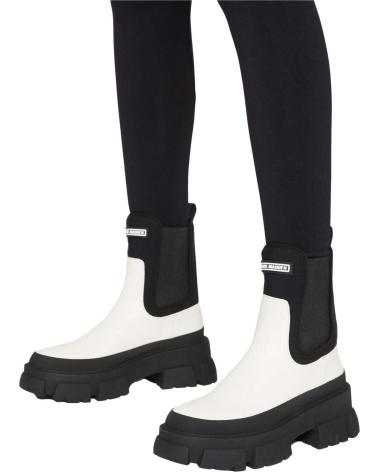 Bottes STEVE MADDEN  pour Femme BOTAS Y BOTINES TRIUMPHAL  WHITE-BLACK