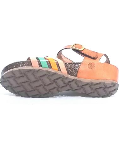 Sandales YOKONO  pour Femme SANDALIA CASUAL DE PIEL CON CUNA  TAN MULTI