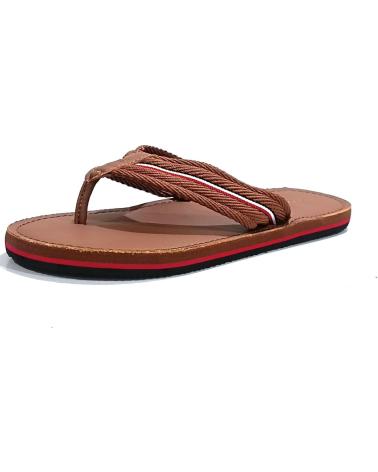 Man Flip flops TOMMY HILFIGER CHANCLA CASUAL DE TELA Y PIEL  CONAC