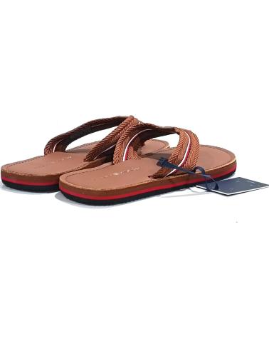 Man Flip flops TOMMY HILFIGER CHANCLA CASUAL DE TELA Y PIEL  CONAC