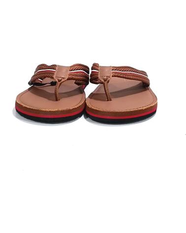 Man Flip flops TOMMY HILFIGER CHANCLA CASUAL DE TELA Y PIEL  CONAC