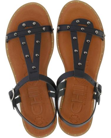 Sandalias CHIKA10  de Mujer ALGARROBA 02  NEGRO-BLACK