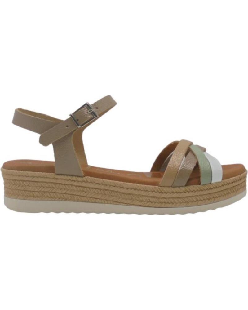 Sandalias OH MY SANDALS  de Mujer SANDALIA MUJER PLATAFORMA BAJA MODELO 5425 TIRAS COMBINADAS  MARRóN