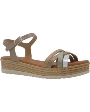 Sandalias OH MY SANDALS  de Mujer SANDALIA MUJER PLATAFORMA BAJA MODELO 5425 TIRAS COMBINADAS  MARRóN