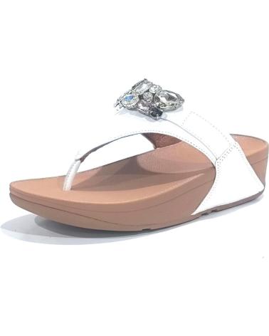 Woman Sandals FITFLOP SANDALIA CASUAL DE PIEL CON ADORNO PEDRERIA Y CUNA DE GOMA  BLANCO