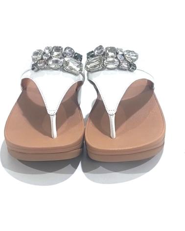 Woman Sandals FITFLOP SANDALIA CASUAL DE PIEL CON ADORNO PEDRERIA Y CUNA DE GOMA  BLANCO