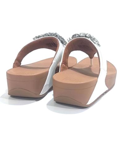 Woman Sandals FITFLOP SANDALIA CASUAL DE PIEL CON ADORNO PEDRERIA Y CUNA DE GOMA  BLANCO