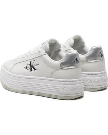 Sapatilhas CALVIN KLEIN  de Mulher ZAPATILLAS BOLD PLATF LACE LTH ML MTL  BLANCO