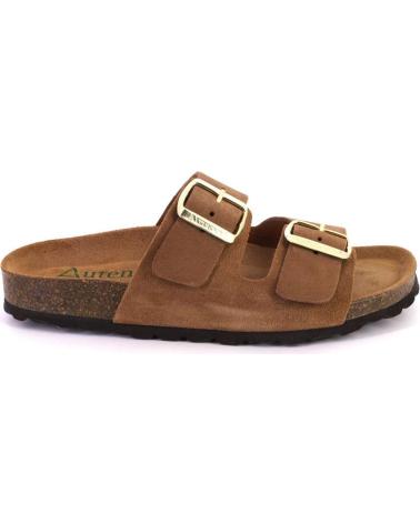Woman Sandals AUTENTI 0747 ZUECOS O MULES DE MUJER ANTE SERRAJE  MARRON