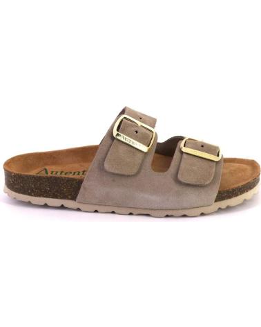 Woman Sandals AUTENTI 0747 ZUECOS O MULES DE MUJER ANTE SERRAJE  TAUPE