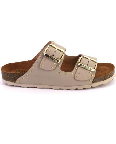 SANDALI MULES AUTENTI 13843 IN PELLE TAUPE TAUPE