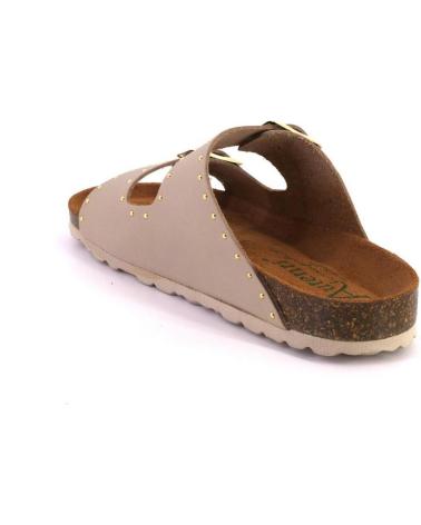 SANDALI MULES AUTENTI 13843 IN PELLE TAUPE TAUPE